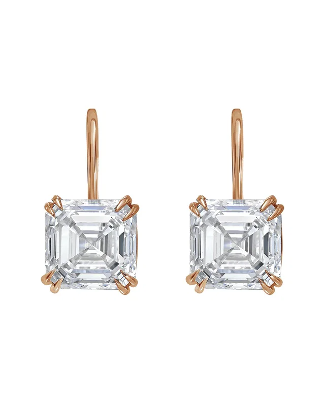 Diana M Lab Grown Diamonds Diana M. 14K Rose Gold 5.00 ct. tw. Lab-Grown Diamond Drops Earrings, image 1 of 1 from Gilt