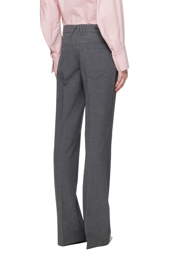 The Attico Gray Long Trousers, photo 3 of 4 from SSENSE