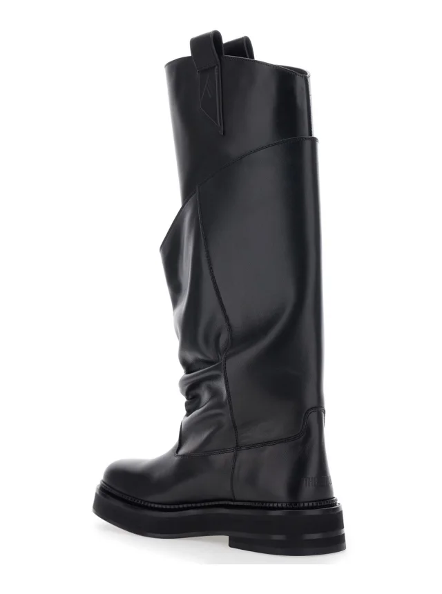 The attico 'Passeggiata' Black Boots with Heel-Tab and Rubber Sole in Leather Woman in Black 100% Calf, photo 5 of 8 from Gaudenzi Boutique