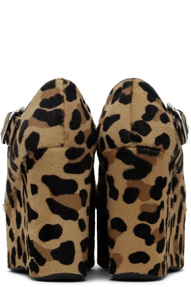 ALAÏA Brown Criss Cross Wedge Heels, photo 2 of 4 from SSENSE