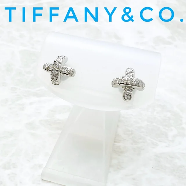 Tiffany & Co. Cross Stitch Diamond Platinum Earrings from The Reluxe
