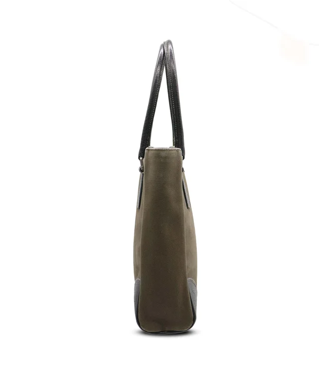 Prada Canvas and Cinghiale Leather Tote Bag C357750 in Canvas from Luxury Promise, photo 4 of 12