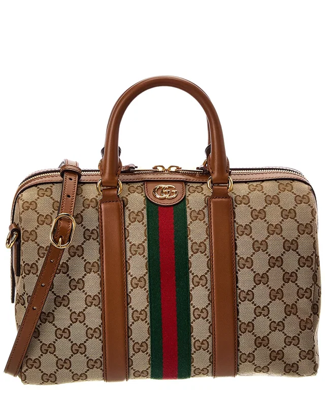 Gucci Ophidia Medium Canvas & Leather Satchel, image 1 of 1 from Gilt