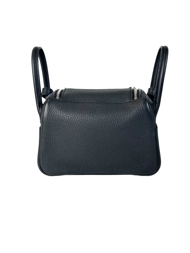 Hermès Black Lindy Mini Bag In Clemence in Black Clemence leather from Luxury Promise, photo 5 of 6