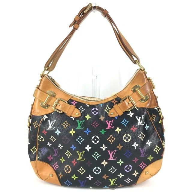 Louis Vuitton Shoulder Bag Greta Monogram Multicolor Canvas Noir Black in Black Canvas from The Reluxe