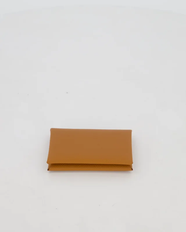 Hermès Calvi Verso Card Holder in Gold Epsom leather from Sellier, photo 4 of 9