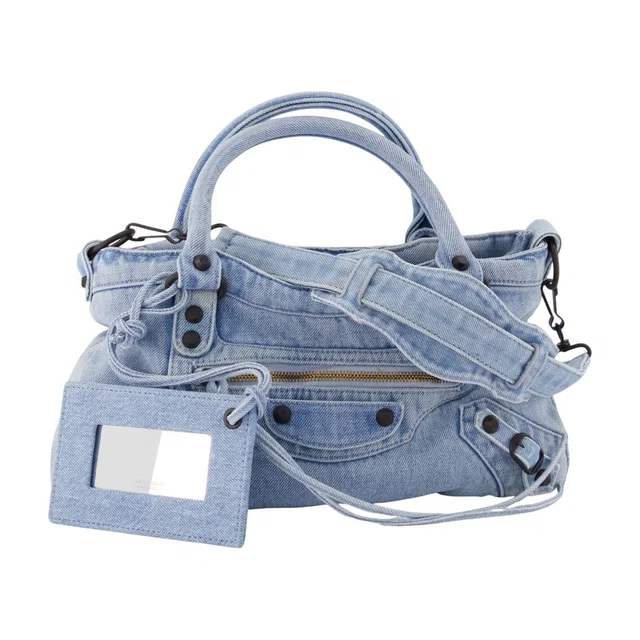 Balenciaga Le City First Shoulder Bag — Blue Denim in Blue Denim from HEWI