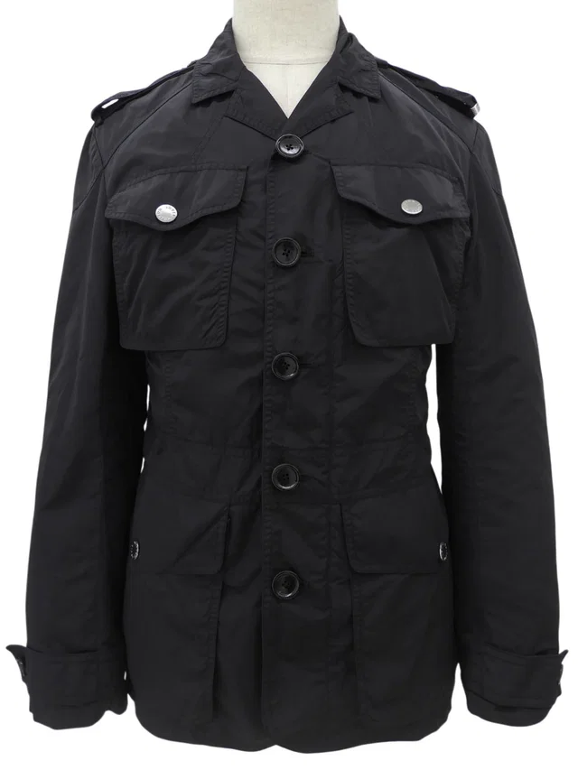 Louis Vuitton Nylon Logo Button Field Jacket #44 Black in Black Nylon from VINTAGE QOO TOKYO