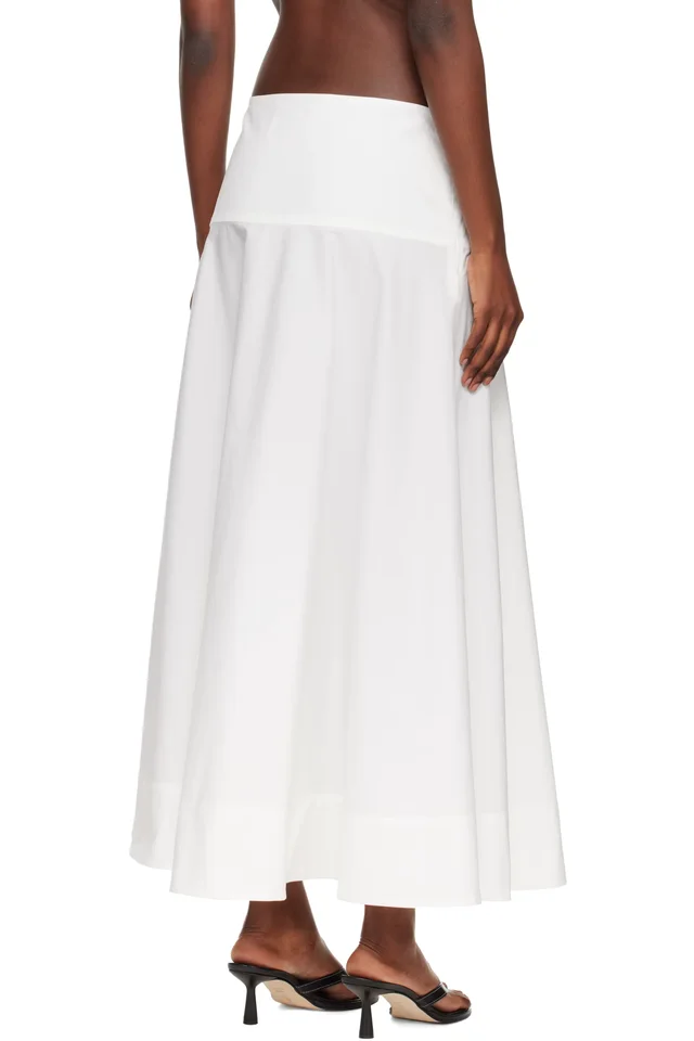 St. Agni White Cotton Circle Hem Maxi Skirt, photo 3 of 4 from SSENSE