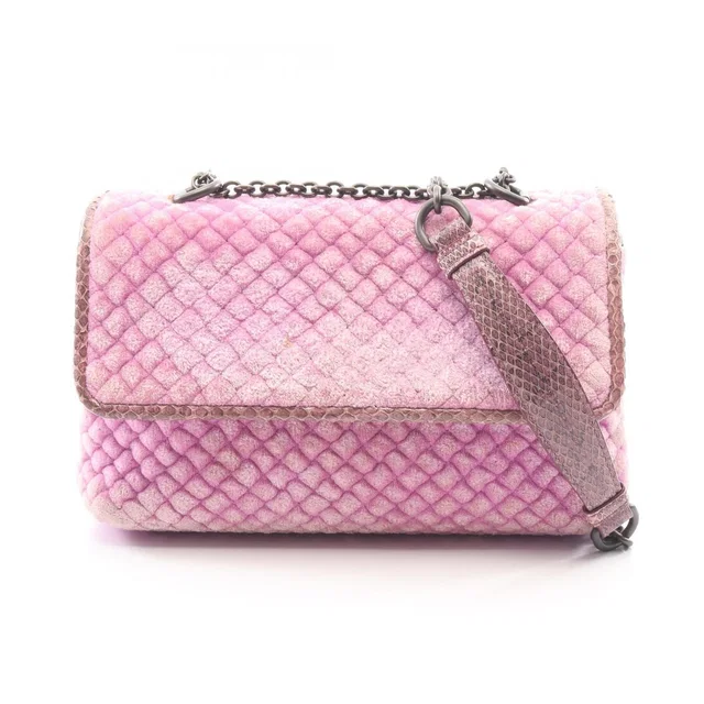 Bottega Veneta Shoulder Bag Purple Fabric Leather in Purple Leather from The Reluxe