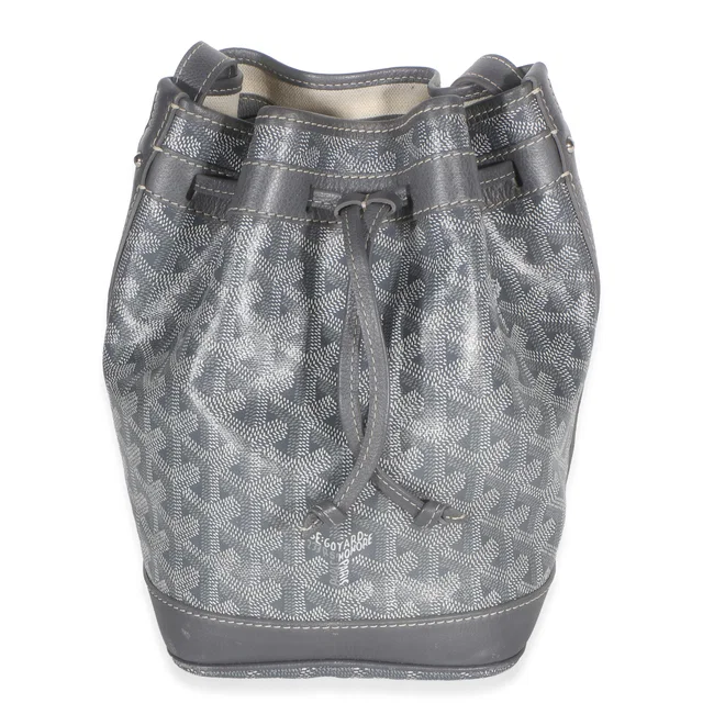 Goyard Grey Goyardine Canvas Petit Flot Bucket Bag in Grey Canvas from myGemma
