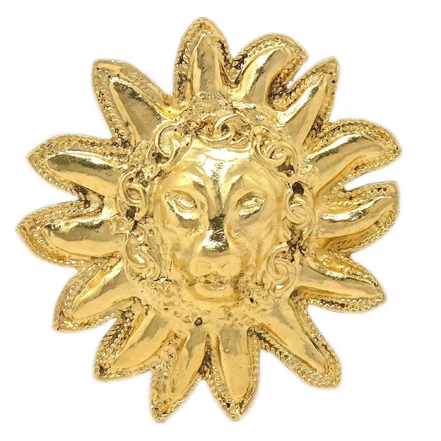 Chanel Lion Pin Brooch Gold in Gold from AMORE Vintage Tokyo