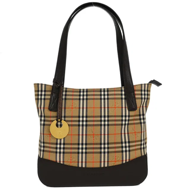 Burberry Beige House Check Tote Handbag in Beige Canvas from AMORE Vintage Tokyo