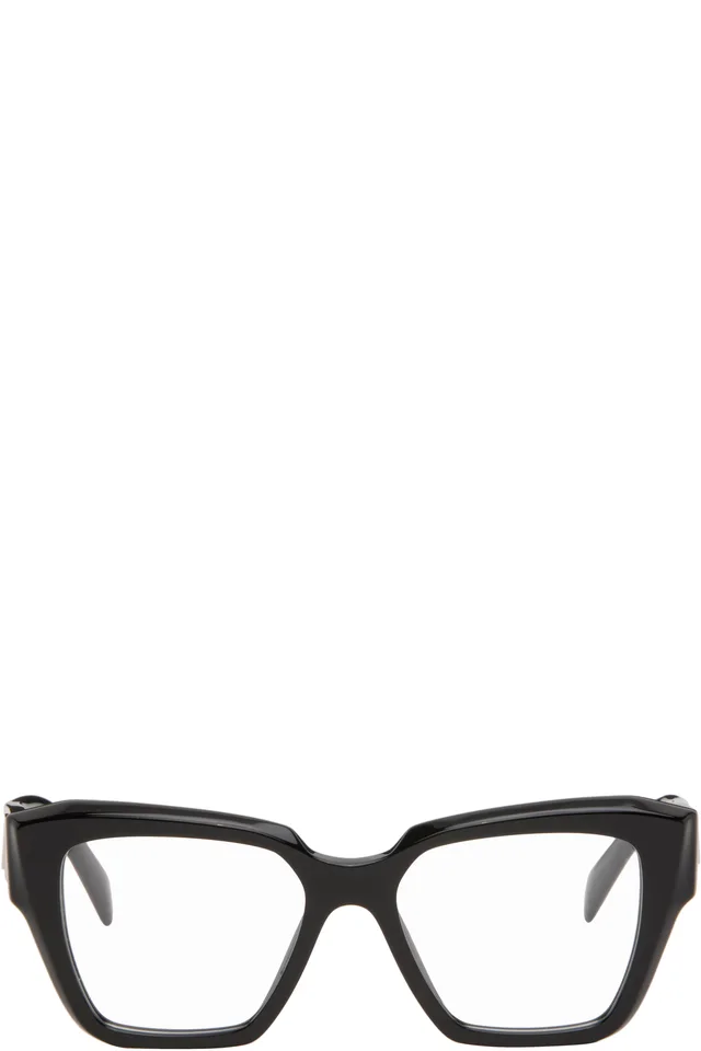 Black Symbole Rectangle Acetate Glasses, image 1 of 1 from SSENSE