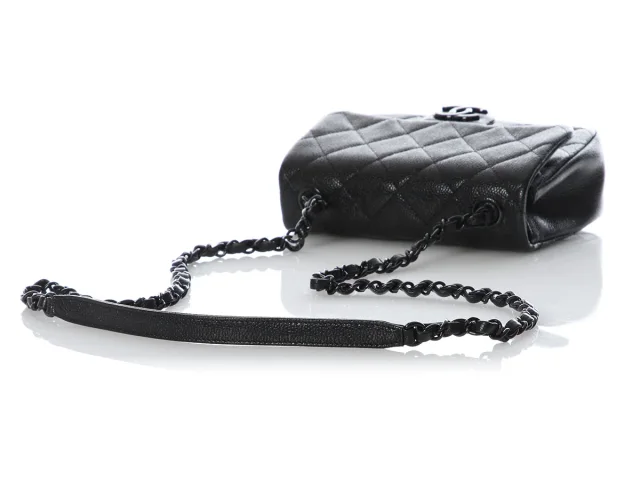 Chanel Mini Black Quilted Shiny Caviar Incognito Flap in Black Caviar leather from Ann's Fabulous Finds, photo 8 of 10