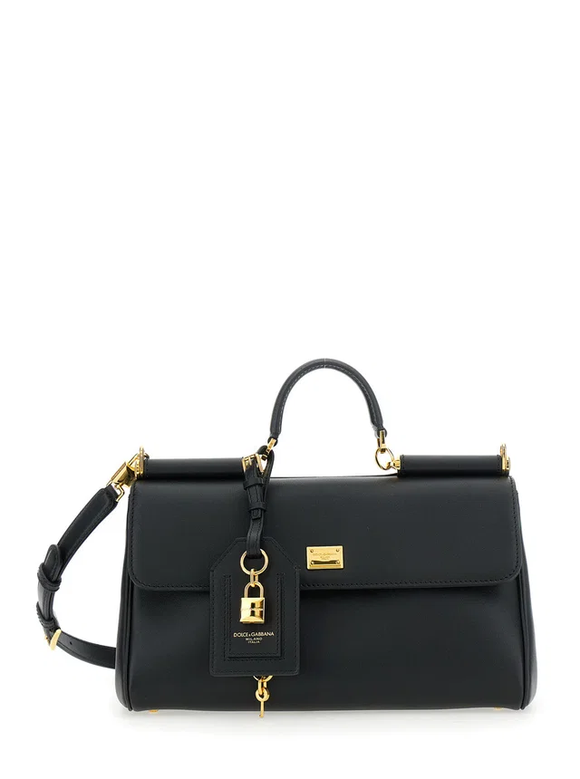 Dolce & Gabbana My Sicily Top Handle Bag — Black Calf Leather in Black Calfskin from HEWI