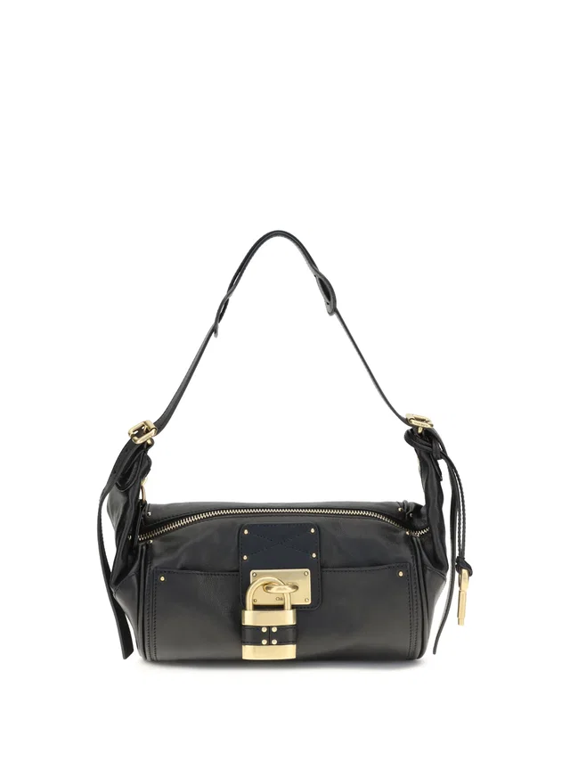 Chloé Shoulder Bag — Black Calf Leather Bos Taurus in Black Calfskin from HEWI