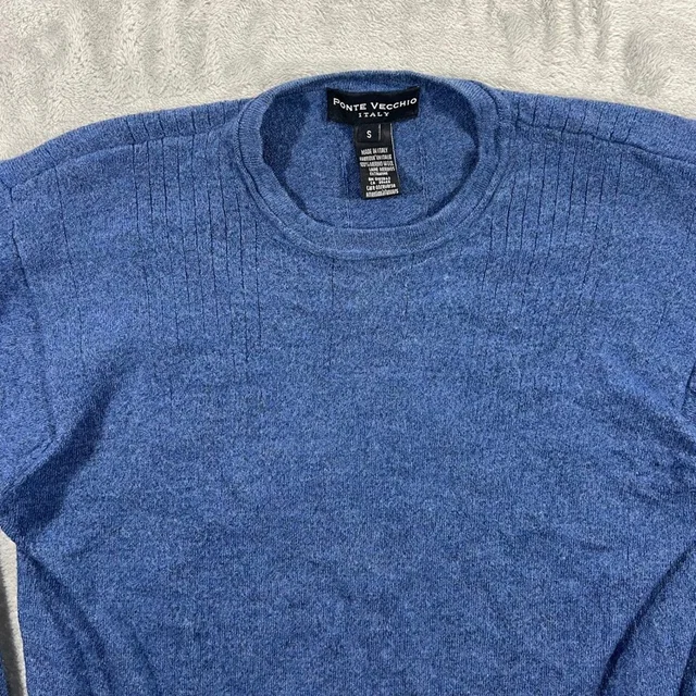Ponte Vecchio Sweater Mens S Blue 100 Merino Wool Made In Italy Crewneck Ribbed in blue Wool from Poshmark