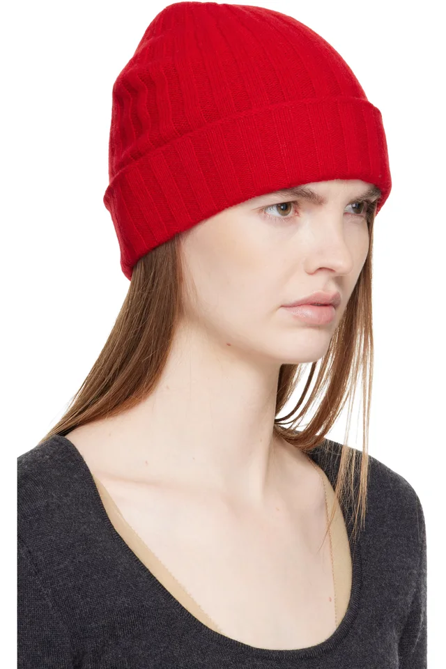 TOTEME Red Cashmere Beanie, photo 2 of 3 from SSENSE