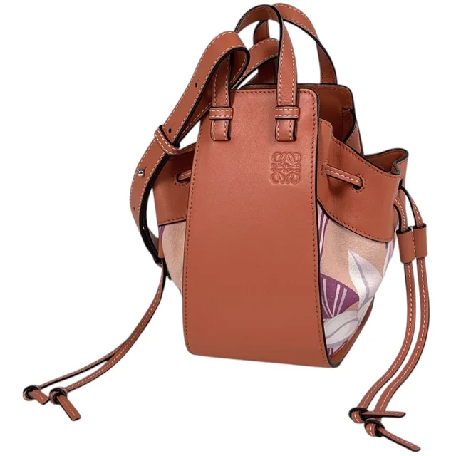 Loewe Handbag Paula's Ibiza Hammock Mini Floral Leather Salmon Pink in Pink Leather from The Reluxe