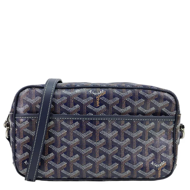 Goyard Sac Cap Vert Coated Canvas Crossbody Bag Navy Blue from Dallas Designer Handbags