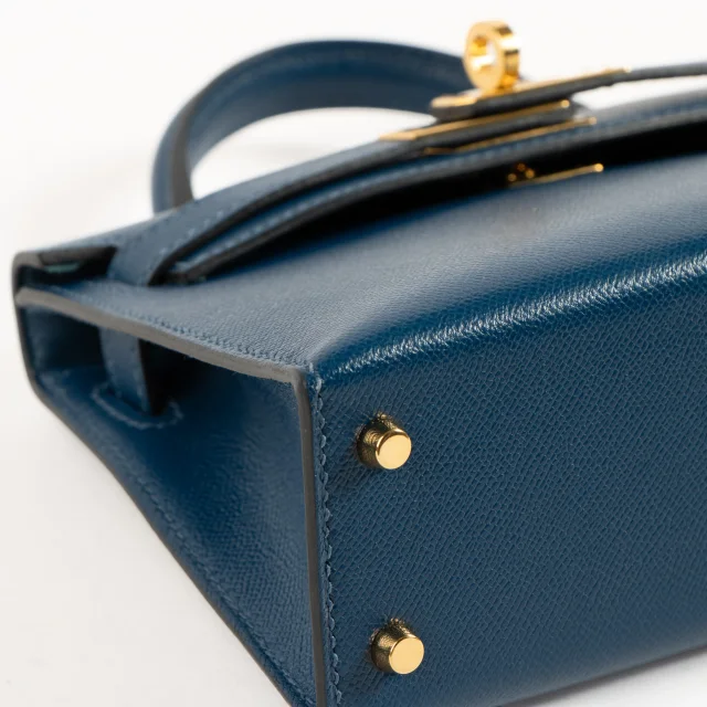 Hermès Kelly Mini II Deep Blue Madame GHW in Blue Leather from Labellov, photo 14 of 17