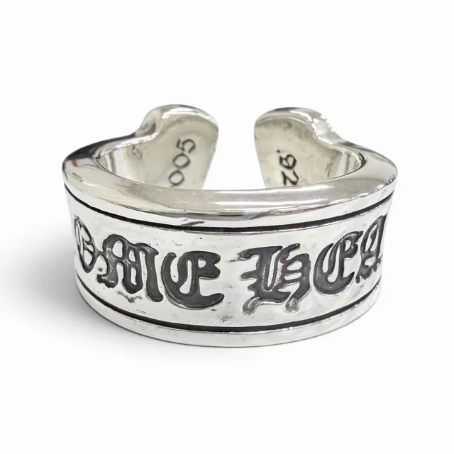 Chrome Hearts LG Scroll Label Ring 925 Sterling Silver in Silver from The Reluxe