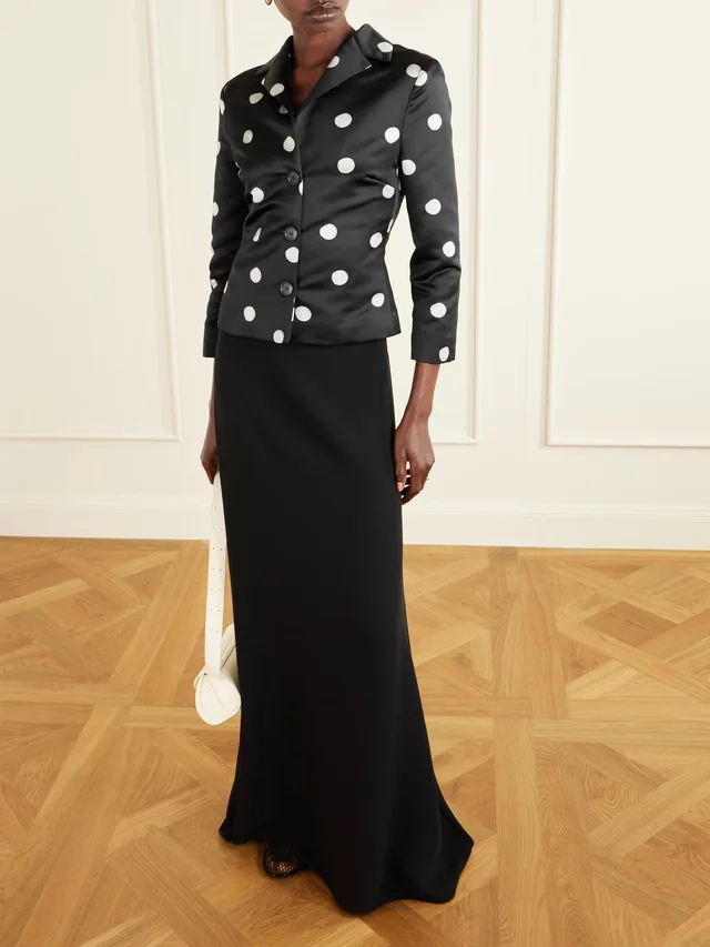 BERNADETTE Elle polka dot duchesse-satin jacket in Black, photo 2 of 2 from NET-A-PORTER (Canada)