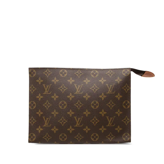 Brown Louis Vuitton Monogram Toiletry Pouch 26 Clutch Bag in Brown Coated canvas from Designer Revival