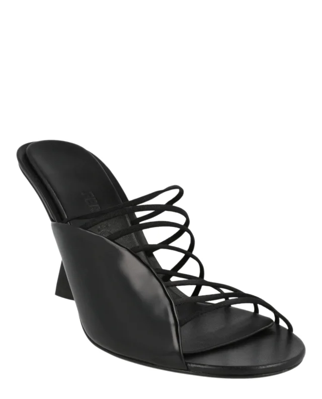 Salvatore Ferragamo Altaire Strappy Mules in black, photo 2 of 6 from ShopSimon