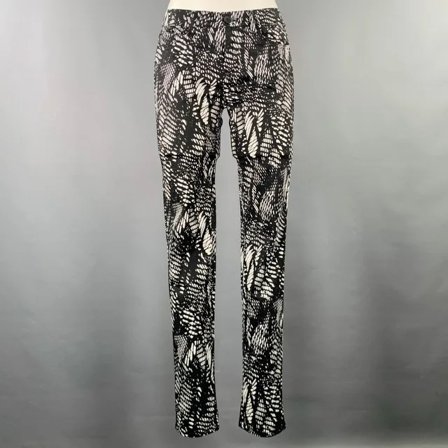 Maison Margiela Size 4 Black White Cotton Blend Print Casual Pants in black from Poshmark