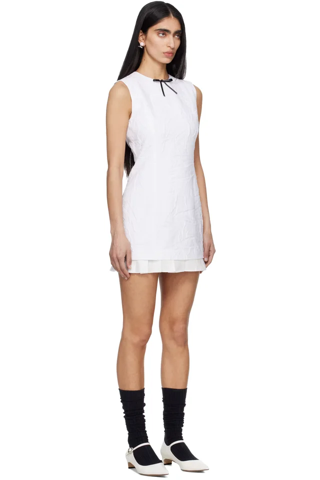 SHUSHU/TONG White Sleeveless Slim-Fit Minidress, photo 2 of 4 from SSENSE