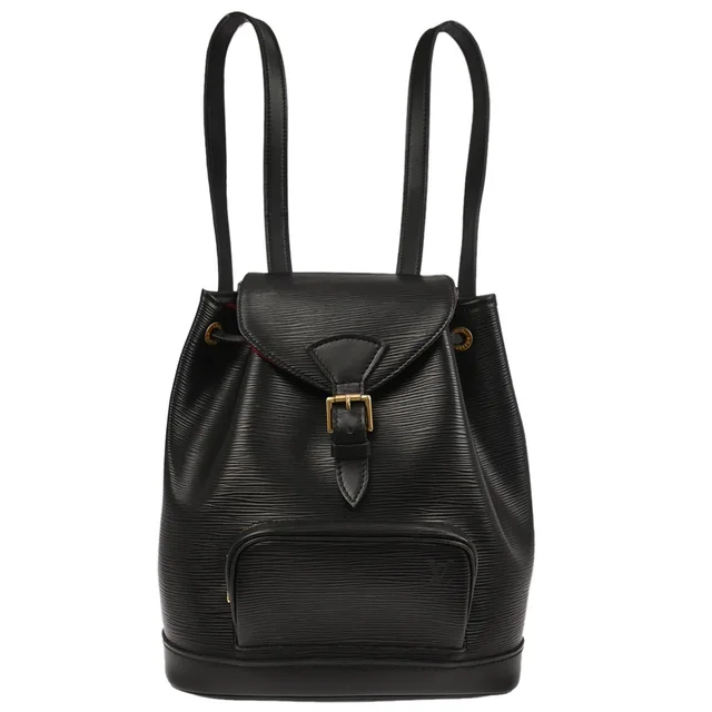 Louis Vuitton Black Epi Montsouris MM Monaco Limited Backpack in Black Leather from AMORE Vintage Tokyo