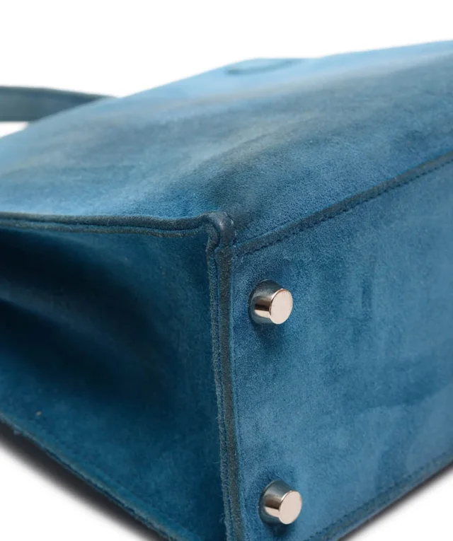 Hermès Kelly 25 Sellier Doblis Blue Thalassa PHW #H in Blue Leather from Luxury Promise, photo 9 of 15