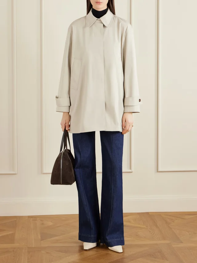 THEORY Cotton-blend gabardine trench coat in Beige, photo 2 of 2 from NET-A-PORTER (Canada)