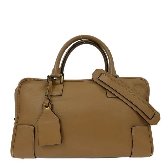 Loewe Brown Leather Amazona 36 2way Shoulder Handbag in Brown Leather from AMORE Vintage Tokyo