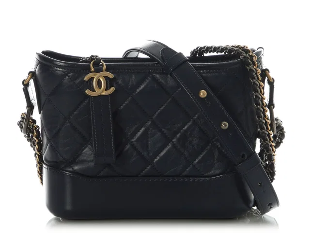 Chanel Small Navy Aged Calfskin Gabrielle in Navy Calfskin from Ann's Fabulous Finds