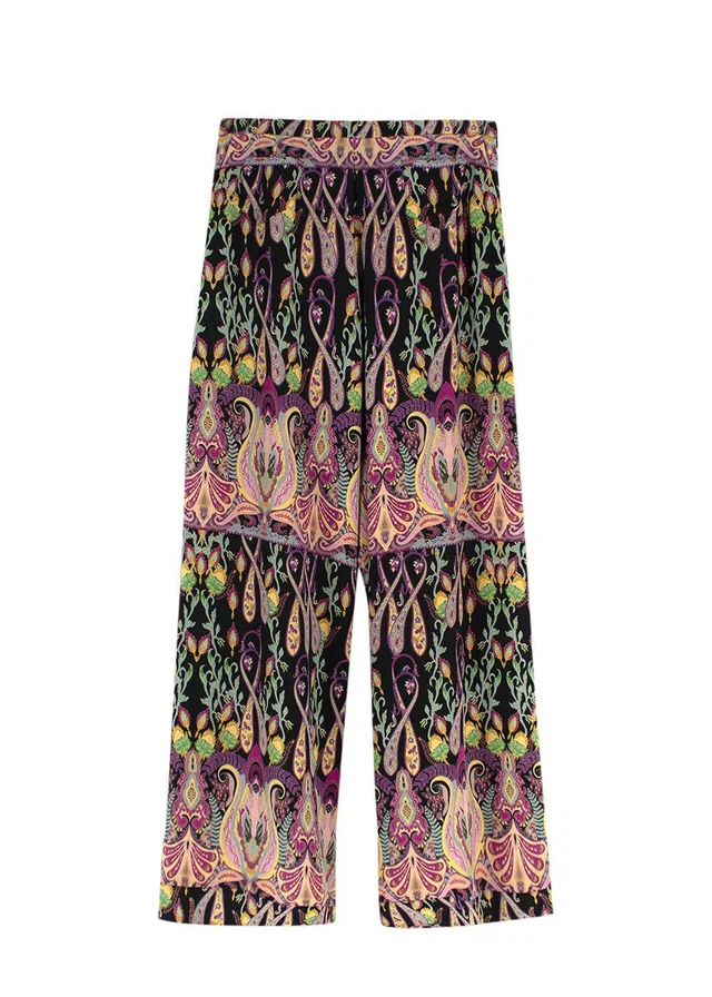 Etro Wide Leg Paisley Print Trousers from HEWI