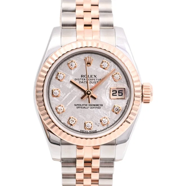 Rolex 2010s 10P Diamond Meteorite Face Datejust 26mm 17917G Automatic Silver in Silver from VINTAGE QOO TOKYO