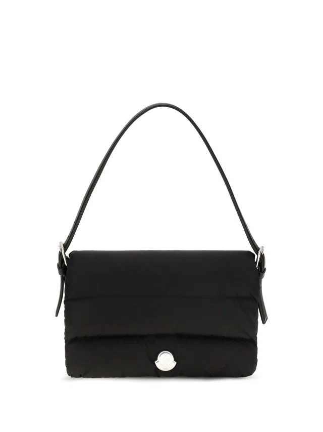 Moncler Caradoc Shoulder Bag — Black Polyamide in Black Leather from HEWI