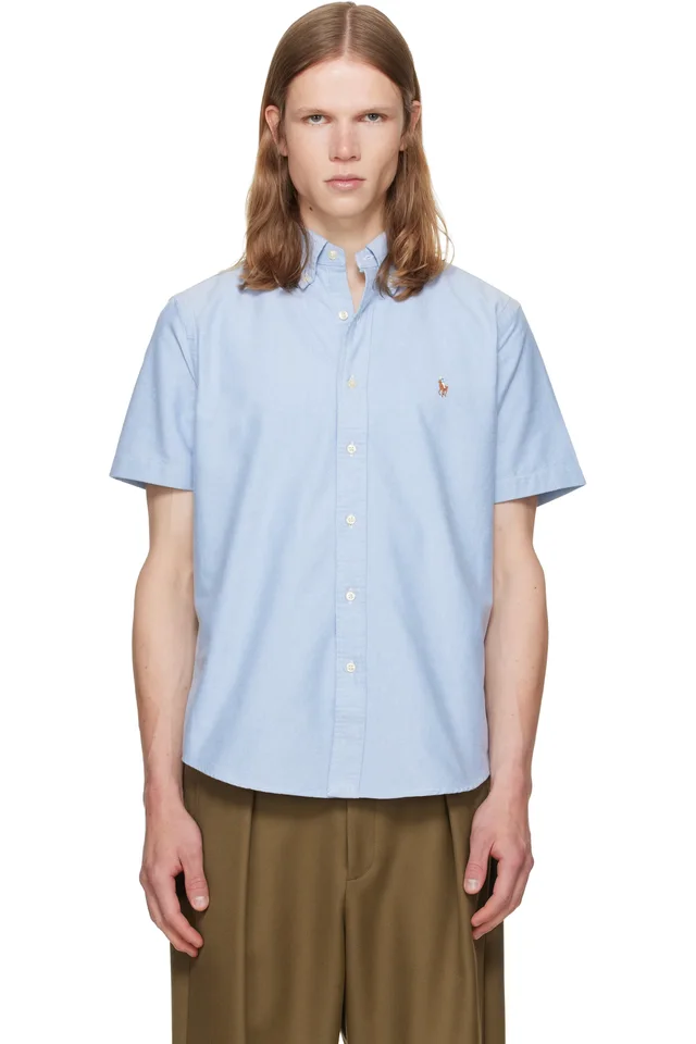 Polo Ralph Lauren Blue Classic Fit Oxford Shirt, image 1 of 1 from SSENSE