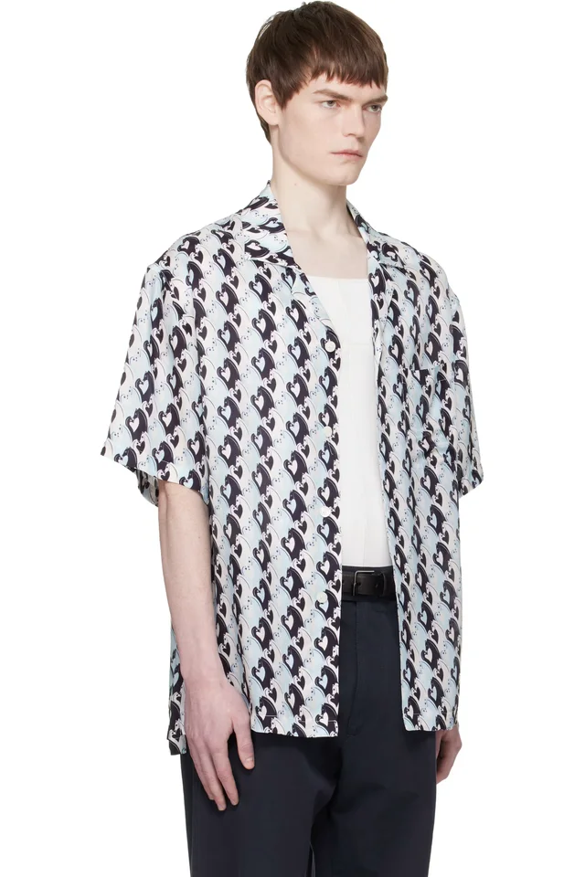 Lanvin Blue Lunar Year Print Shirt, photo 2 of 4 from SSENSE