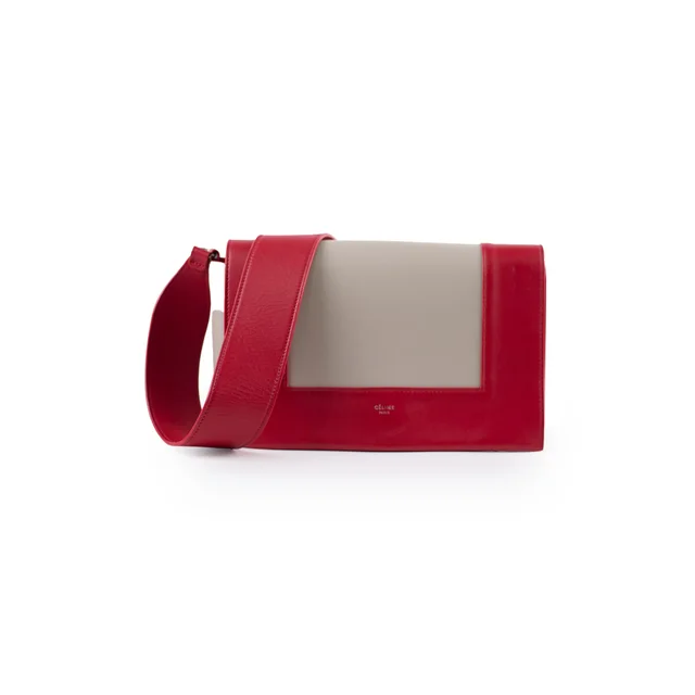 Celine Medium Frame Bag Red/Grey in Red Leather from The Purse Affair