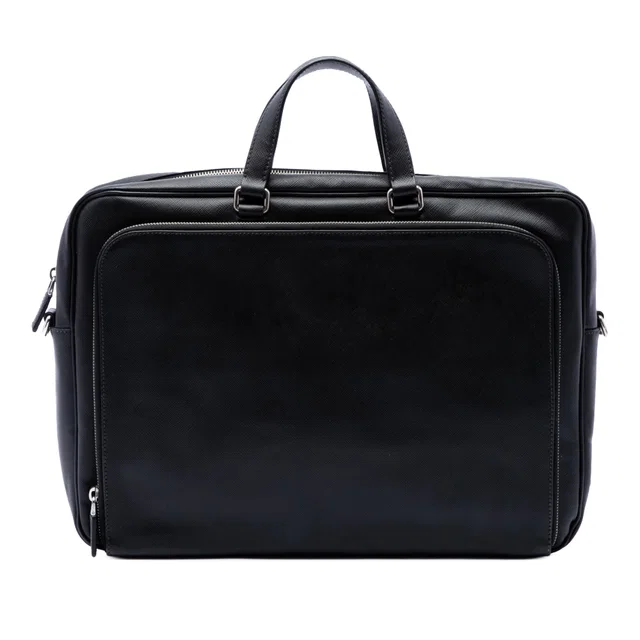 Black Prada Saffiano Business Bag in Black Saffiano leather from Designer Revival