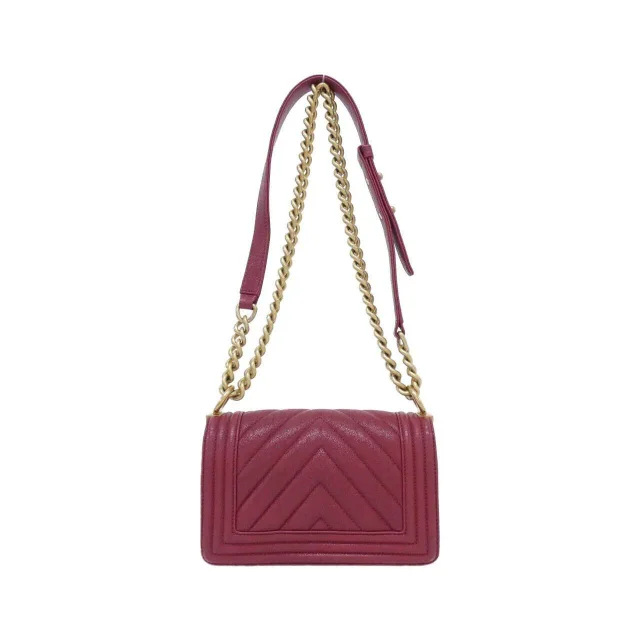 Boy Chanel Grained Calf Shoulder Bag in Maroon Calfskin from LuxUness, photo 2 of 9