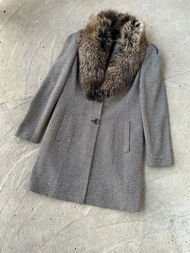 Vacheron Constantin Natural Fur Wool Coat in gray Wool from Grailed