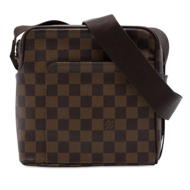 Brown Louis Vuitton Damier Ebene Olav PM Crossbody Bag in Brown Canvas from Designer Revival