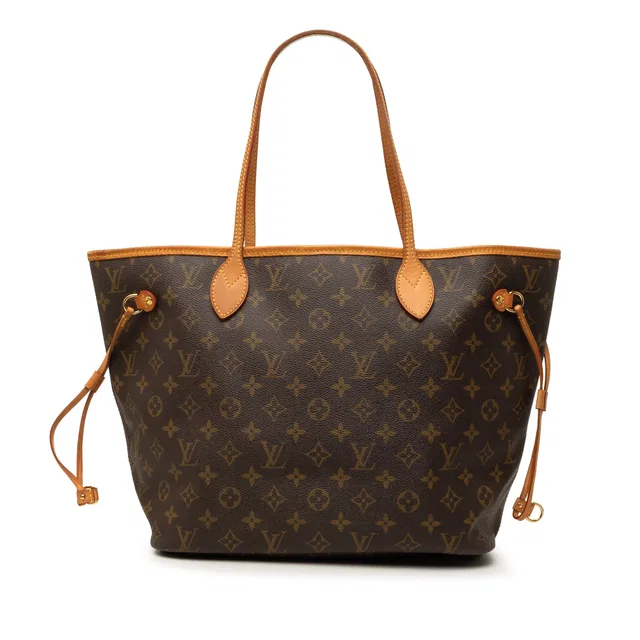 Brown Louis Vuitton Monogram Neverfull MM Tote Bag in Brown Coated canvas from Designer Revival