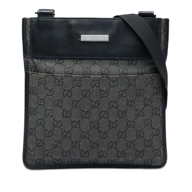 Gray Gucci GG Denim Crossbody in Grey Denim from Designer Revival