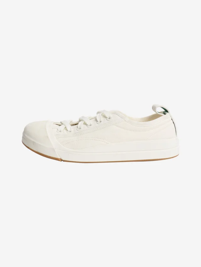 Bottega Veneta White canvas sneakers - size EU 39 in White Canvas from Sign of the Times